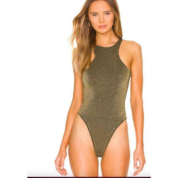 Allsaints Norma Bodysuit in Gold sz US 4 - Picture 1 of 14